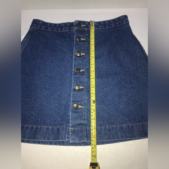 NWT American Apparel A-Line Button Front Denim Jean Mini Skirt Sz M - Picture 8 of 8